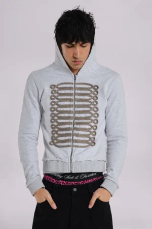 Grey Marl Military Monster Hoodie