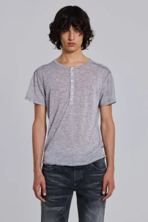 Grey Marl Haze Henley T-Shirt
